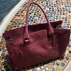 Coach Embossed Ostrich Pink/Purple Tote Bag